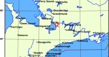 Minor Quake Shakes Southern Ontario Near Toronto Minor Quake Shakes Southern Ontario Near Toronto