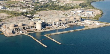 Steam being released from unit at Pickering Nuclear Generating Station