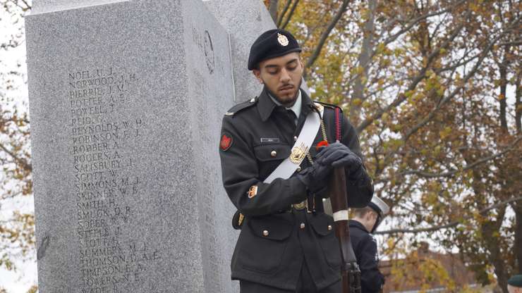 Remembrance Day service held at the Sarnia Cenotaph. November 11, 2024. (Photo by Natalia Vega) 