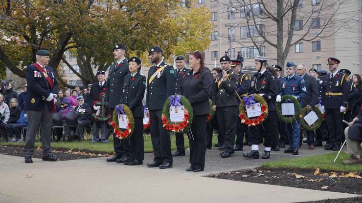 Remembrance Day service held at the Sarnia Cenotaph. November 11, 2024. (Photo by Natalia Vega) 