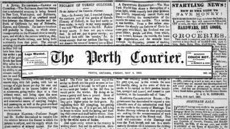 Remembering the Perth Courier, out of print after nearly 2 centuries