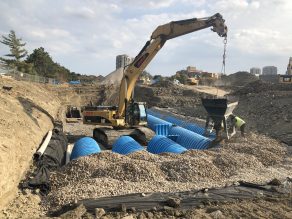 New stormwater storage facility under construction at Sandalwood Park