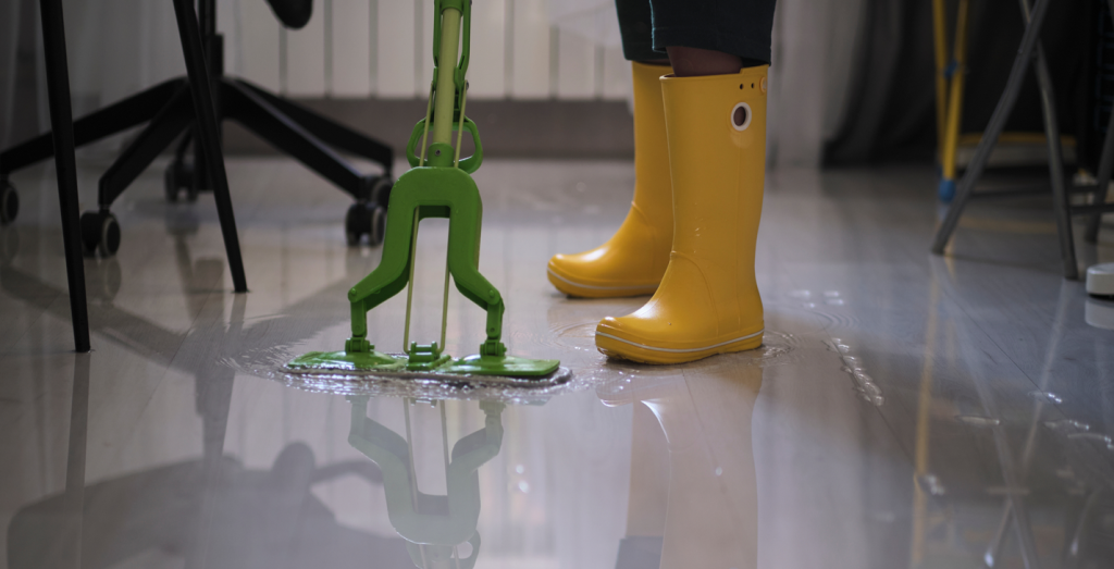 yellow boots mopping