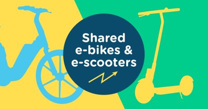 Graphic of shared e-bikes and e-scooters