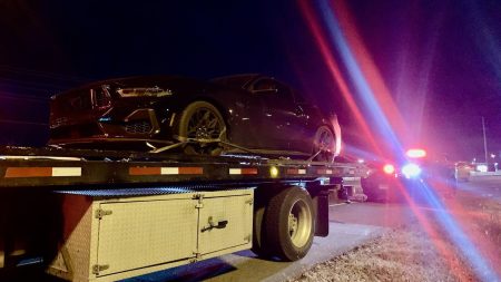 Police said they caught an Ottawa Senators fan stunt driving on the way to the game. (OPP)