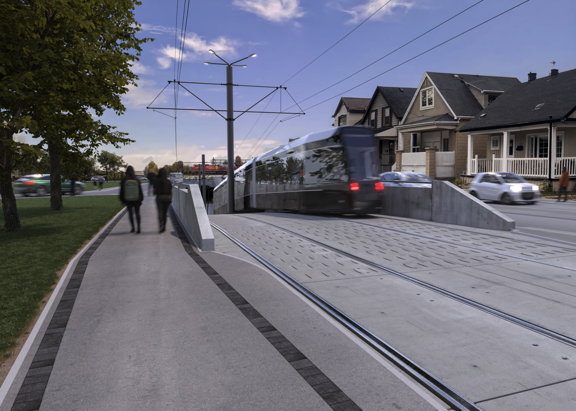 An artist's rendering of the King Street East grade separation