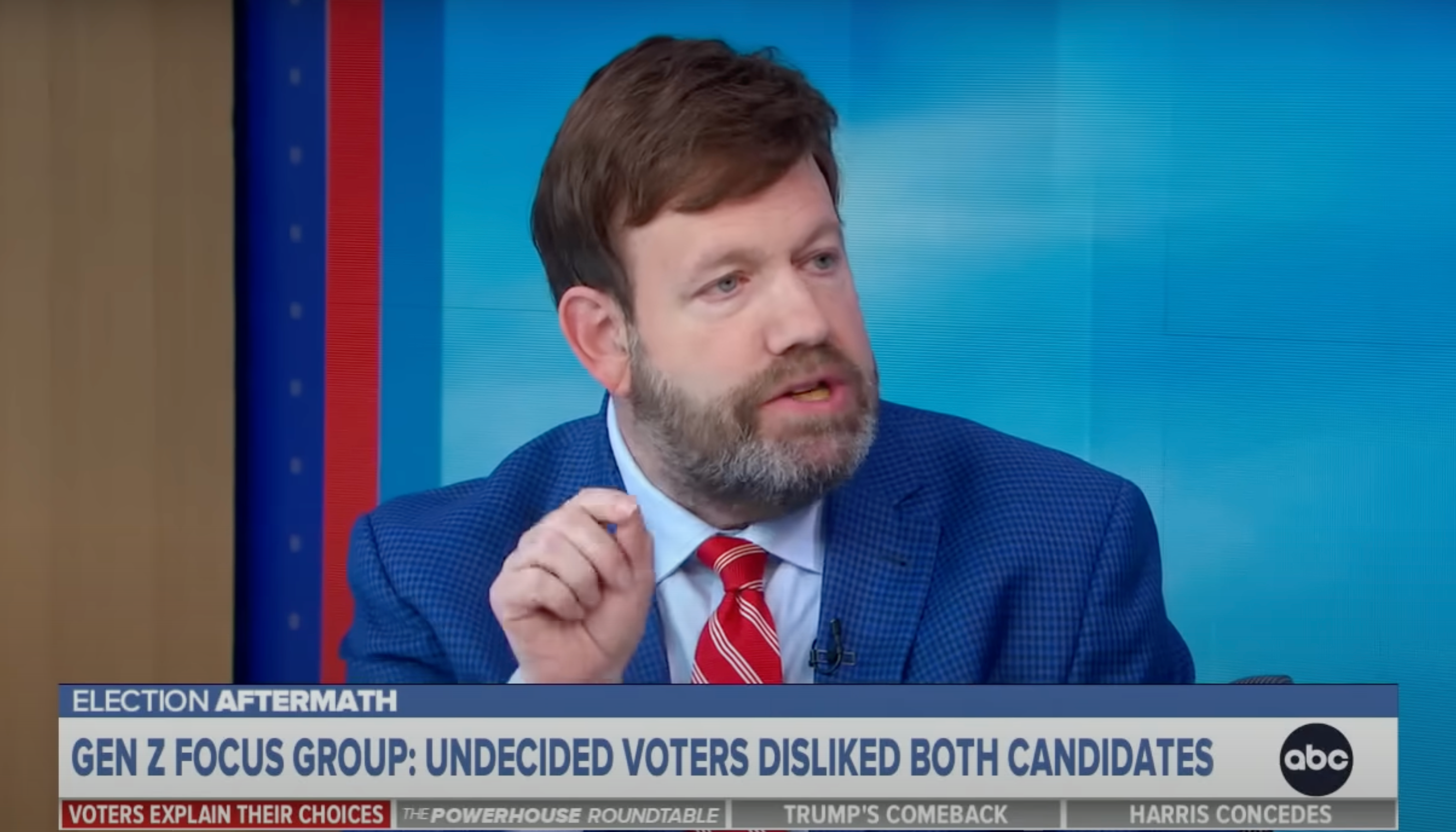 Veteran GOP pollster Frank Luntz appeared on ABC’s This Week on Sunday to take aim at Kamala Harris’ campaign advisers