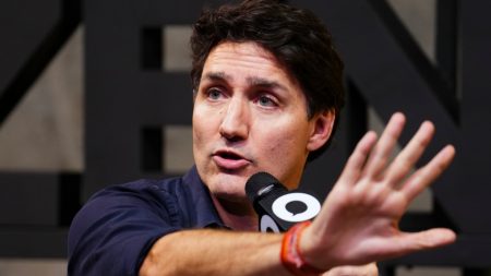 Prime Minister Justin Trudeau takes part in a fireside chat with Michael Sheldrick, co-founder and Chief Policy, Impact and Government Affairs Officer at Global Citizen during a Global Citizen Now event on the sidelines of the G20 Summit in Rio de Janeiro, Brazil on Nov. 17, 2024 (THE CANADIAN PRESS/Sean Kilpatrick)