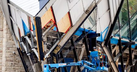 Toronto's iconic ROM Crystal is being partially demolished right now