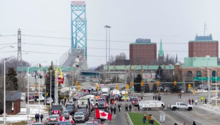 Ambassador Bridge blockade 2022