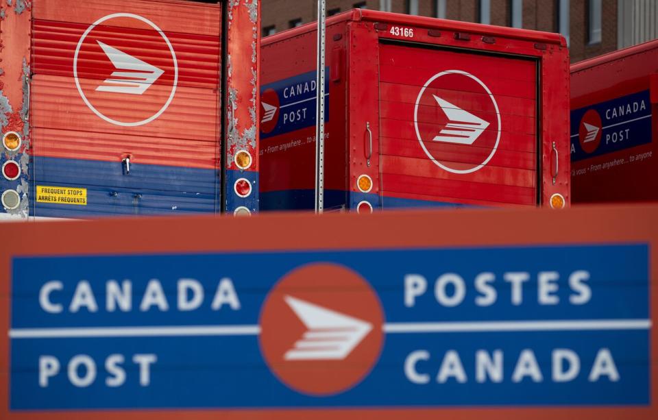 A Canada Post mail sorting facility in Ottawa on Monday, Nov. 18, 2024.