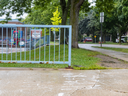 The remnants of antisemitic graffiti outside Emily Carr public school in northwest London are shown on Aug. 6, 2024. Derek Ruttan/ The London Free Press