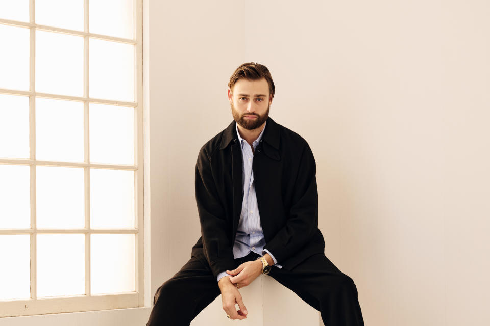 TORONTO, ONTARIO - SEPTEMBER 09: Douglas Booth of 'Young Werther' poses in the Getty Images Portrait Studio Presented by IMDb and IMDbPro during the Toronto International Film Festival at InterContinental Toronto Centre on September 09, 2024 in Toronto, Ontario. (Photo by Gareth Cattermole/Getty Images for IMDb)