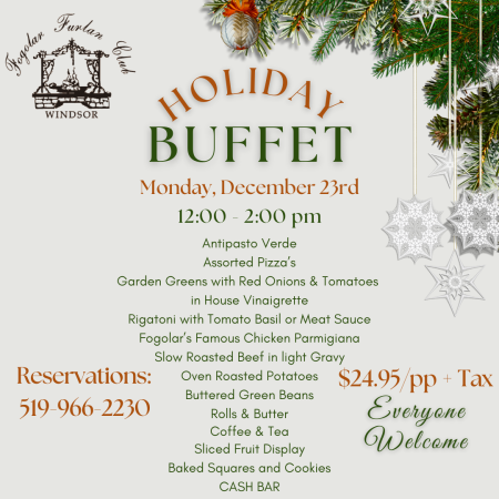 Fogolar Furlan Christmas Buffet - Windsor & Essex County Events | windsoriteDOTca News