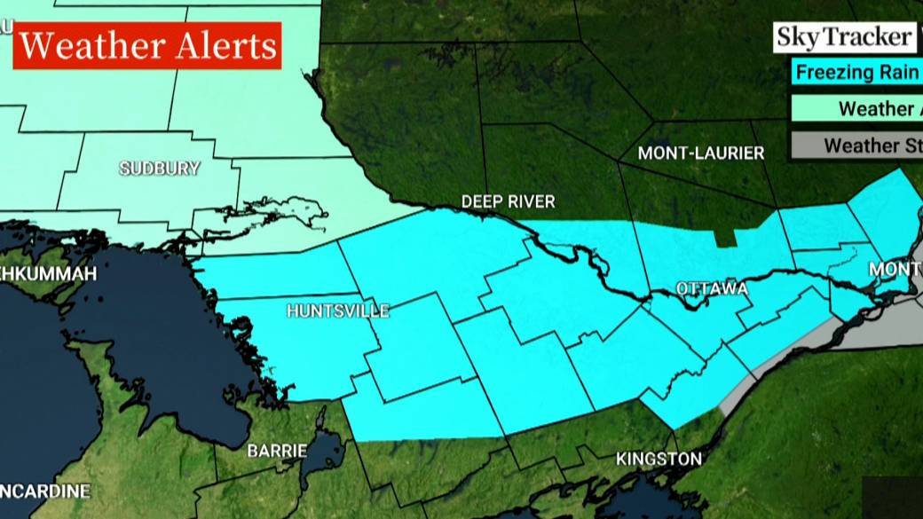 Click to play video: 'Freezing rain, snow on the way for parts of Quebec, Ontario'