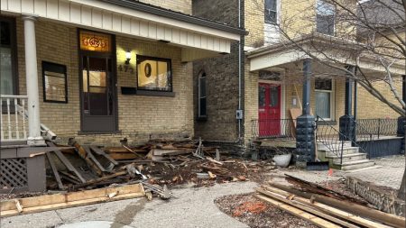 Natural gas leak in London after vehicle hits building