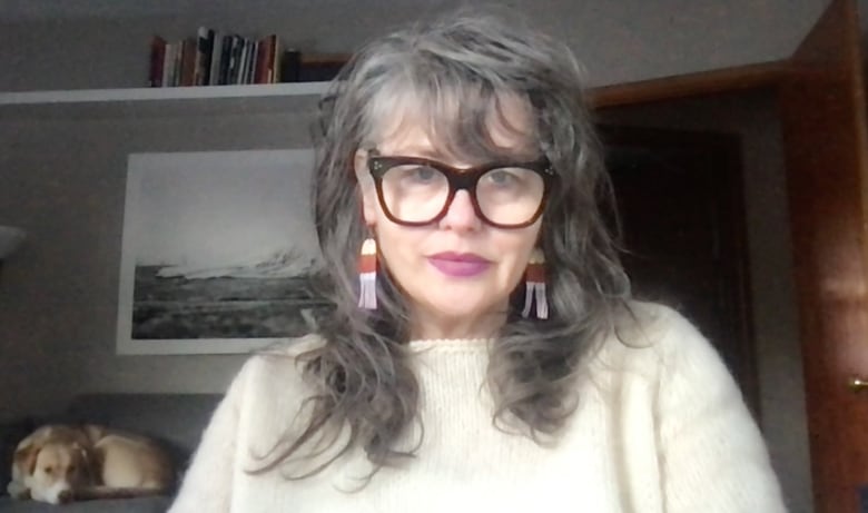 A woman and her dog.