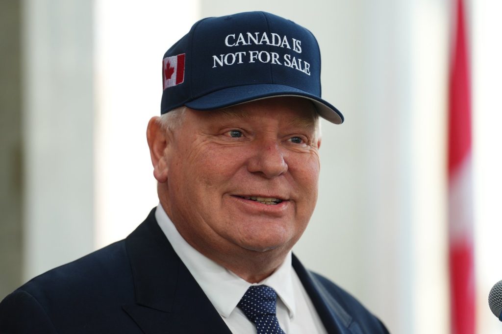 Ford dons cap with message to Trump