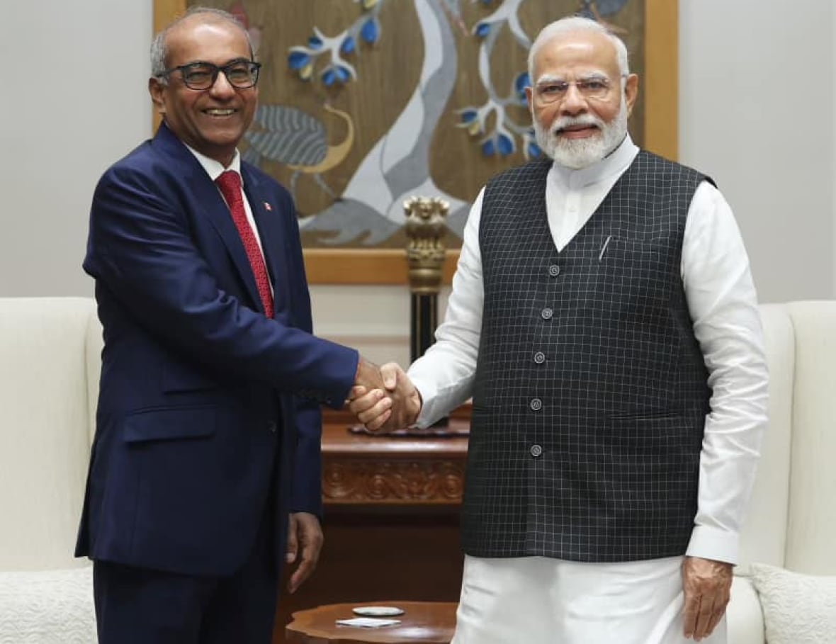 Liberal MP Chandra Arya posted this photo with Indian Prime Minister Narendra Modi in August 2024.  