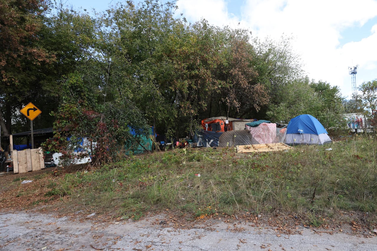 A large scale tent city near the Barrie foodbank on Anne Street,  just outside of the downtown core of Barrie, Ont. THE CANADIAN PRESS/Christopher Drost