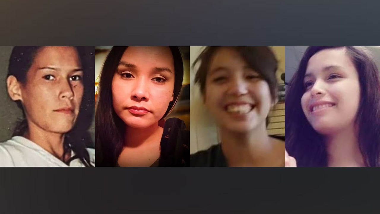 A composite image showing pictures of four women.