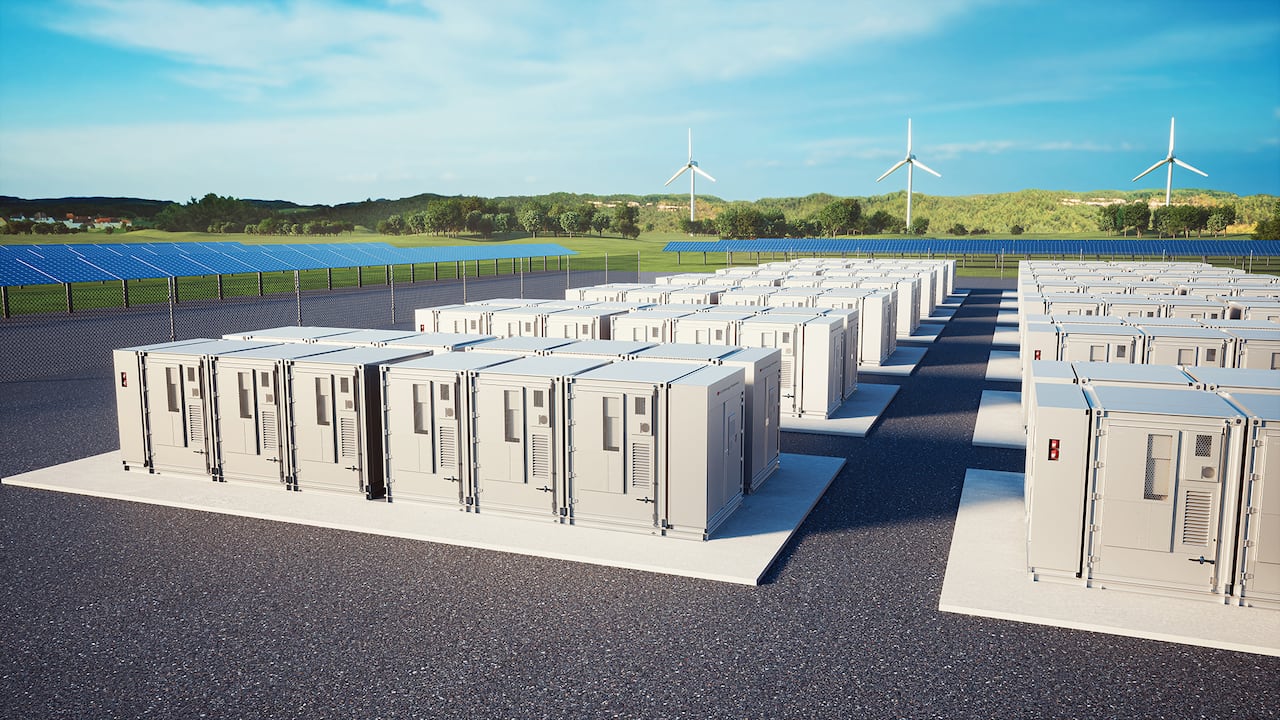 A rendering of energy storage systems to feed Ontario's power grid.