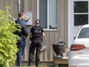 Police investigate after bullets fired at house Talequah Street June17 ,2025 (Derek Ruttan/The London Free Press)