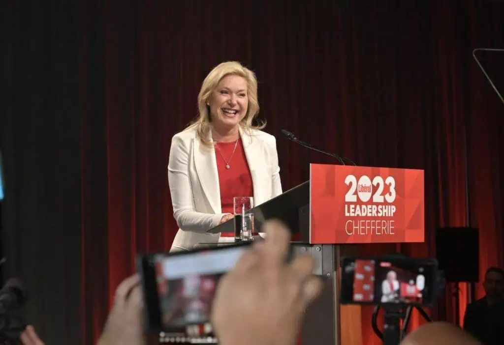 Bonnie Crombie at leadership win reveal in Toronto 1024x702 1