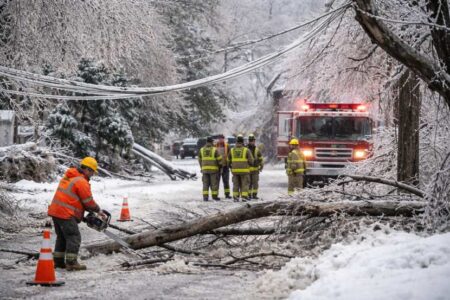 Freezing Rain Causes Chaos in London, Ontario