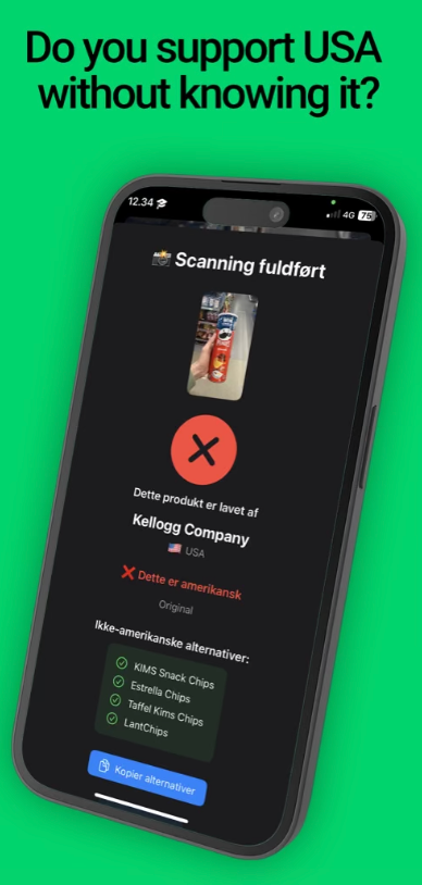 The UdenUSA app has proved popular in Denmark