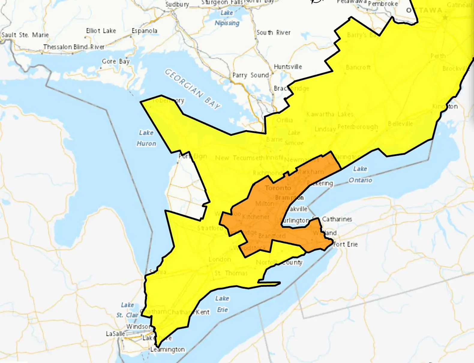 winter storm ontario orange alert