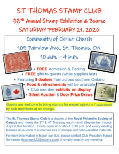 St. Thomas Stamp Club’s 38th Annual Show and Bourse