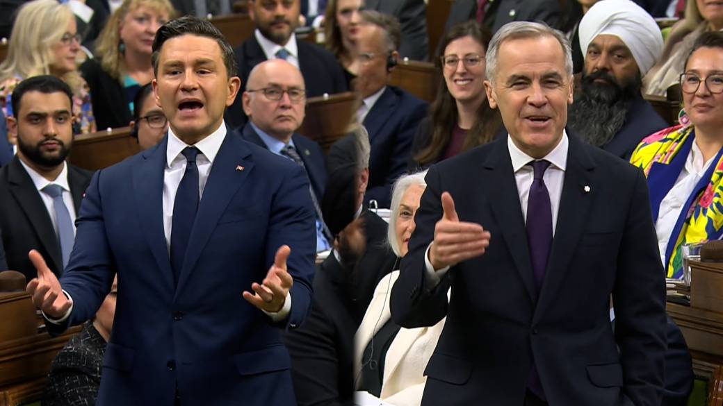 Click to play video: 'Carney suggests Poilievre remove his ‘fingers from his ears’ when it comes to Canadian auto workers'