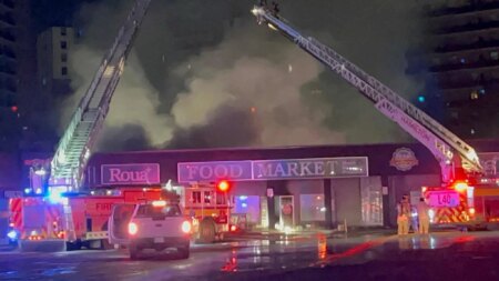 Blaze Erupts at Hamilton Grocery Store