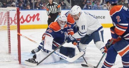 Maccelli’s Two Goals Help Maple Leafs Beat Oilers 5-2