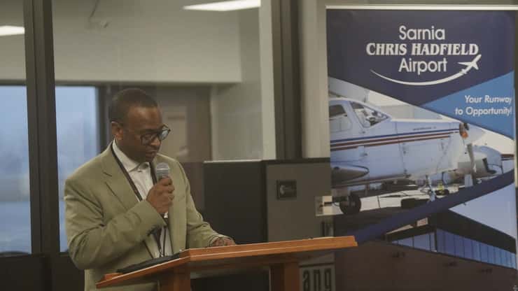 Air Canada Manager of Regional Markets and Airlines Bernard Tavernier. March 13 , 2026. ( Photo by Natalia Vega )