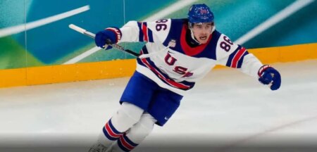 Rising Hockey Star Jack Hughes Celebrates Olympic Glory