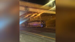 Dump Truck Hits Overpass in Vaughan, Driver Arrested