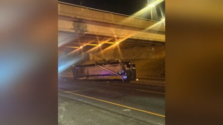 Dump Truck Hits Overpass in Vaughan, Driver Arrested Dump Truck Hits Overpass in Vaughan, Driver Arrested
