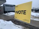 Weather was miserable as voters arrivedat West Perth Community Centrein Mitchellto cast their ballots. Winter electionsaren't fun! Good thing they'rerare.(Andy Bader/Postmedia Network)