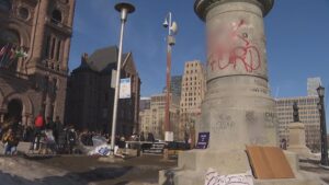 Measures Taken to Shield Statues from Damage at Queen’s Park