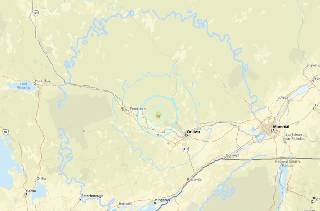 Tremors Felt in Eastern Ontario on Tuesday
