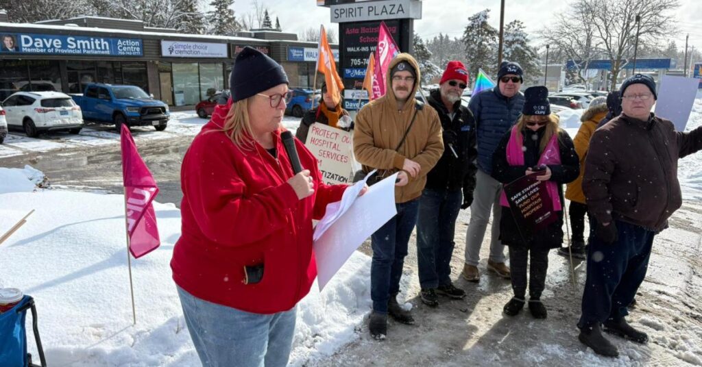 Protest Outside MPP Smith’s Office Over Healthcare Cuts