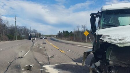 Collision on Highway 6 in Hamilton Clears After Trucks Crash