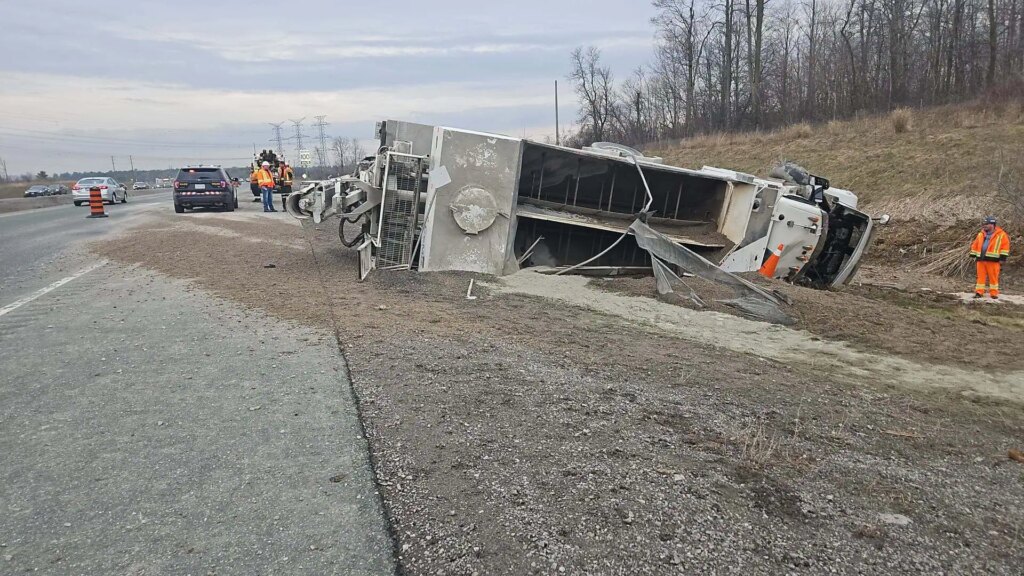 Whitby Highway Disruption Due to Cement Truck Incident