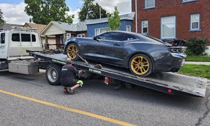 A car being towed.