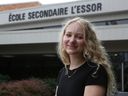 Regan Lane , a17-year-old L'Essor Secondary School graduate , is a recipient ofthe Schulich Leader Scholarship , earninga$100 ,000 awardto support her studiesinmathematical physicsat Queen's University inthe fall.