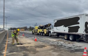 Highway 401 Westbound Closed Due to Accident and Diesel Spill