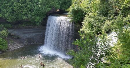 This stunning, hidden gem waterfall is on an Ontario island
