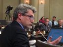 King's Town Dist. Coun. Gregory Ridge speaks about his motion calling for better public safety around the Integrated Care Hub in Kingston, Ont. on Tuesday, October. 15, 2024.
Elliot Ferguson/The Whig-Standard/Postmedia Network